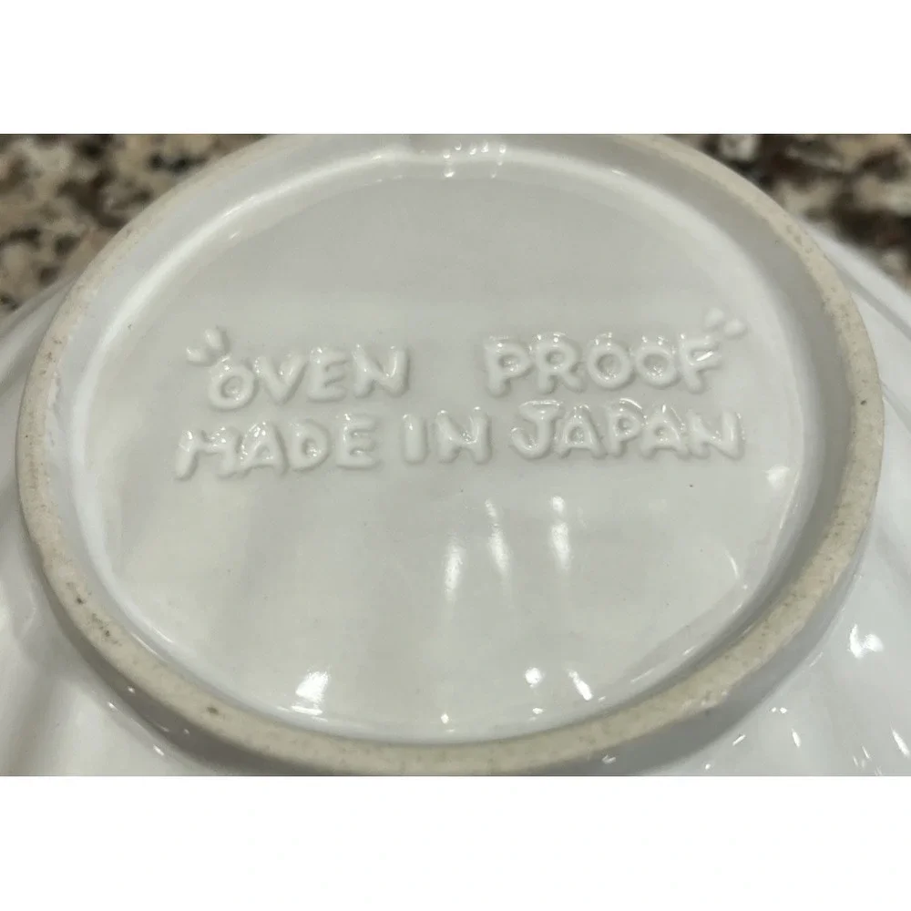 Lot of 4 Vtg‎ White Scallop Shell Baking Dish Oven Proof Japan Trinket Soap Dish